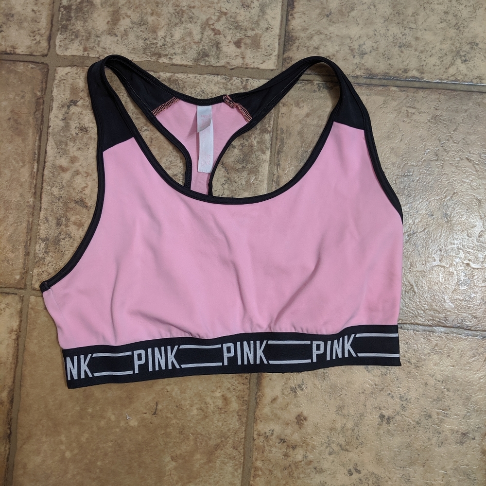 Pink sports bra size medium